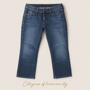 Citizens Of Humanity Denim Low Rise Cropped Jeans Classic Wash Designer Denim 2